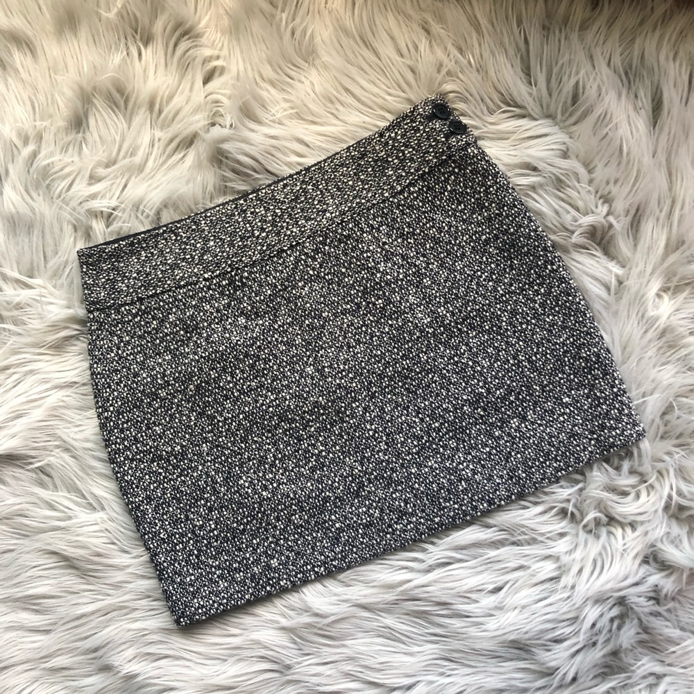 J. Crew Wool Tweed Mini Skirt with Buttons